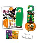 1 Sets Children Cartoon Halloween Decoration Door Hanging Stickers Holiday DIY Game Emoticons(Pumpkin)