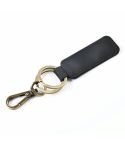 2 PCS Handmade Crazy Horse Leather Retro Keychain Car Couple Keychain, Specification: Double Ring(Black)