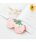 Fruit Plush Eye Mask Cute Soft Girl Sleep Blackout Eye Mask(Shallow Pink Strawberry)