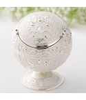 Metal Globe Ashtray With Lid Holiday Gift Tea Table Decoration(Silver Rose)