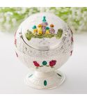 Metal Globe Ashtray With Lid Holiday Gift Tea Table Decoration(Silver Castle)