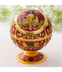 Metal Globe Ashtray With Lid Holiday Gift Tea Table Decoration(Red Castle)