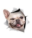 Personality Puppy 3D Car Stickers Waterproof Car Body Block Scratches Simulation Stickers(White Dog)