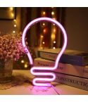 Bulb Neon Light Battery USB Dual-Power LED Decorative Modeling Lamp(Pink Light)