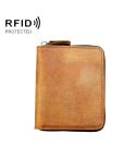 9039 RFID Antimagnetic Leather Zipper Wallet(Vertical 2)