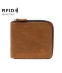 9039 RFID Antimagnetic Leather Zipper Wallet(Horizontal 4)
