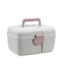 Household Sealed And Divided Double-Layer Portable Medicine Box(Pink)