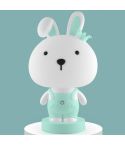 3W Cartoon Crown Pet USB Touch Control Night Light(Rabbit Light Blue)