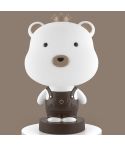 3W Cartoon Crown Pet USB Touch Control Night Light(Bear Coffee)