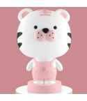 3W Cartoon Crown Pet USB Touch Control Night Light(Tiger Pink)
