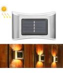 6 LED Solar Outdoor Garden Stainless Steel Wall Lamp(Warm Light)