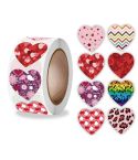 Roll Pack Valentine Day Heart Love Sticker Self-adhesive Label, Size: 2.5cm / 1 Inch(A-263)