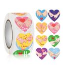 Roll Pack Valentine Day Heart Love Sticker Self-adhesive Label, Size: 2.5cm / 1 Inch(K-155)