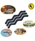 24pcs /Bag Wavy Shaped Gravel Pattern Bathtub Non-Slip Sticker, Specification: 1.3 x 18cm(Black)