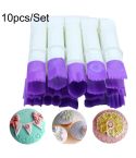 10pcs / Set Plastic Lace Clip Fondant Cake Shape Baking Tool Set(White Purple)