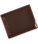 MenBense Short Fashion Leisure Iron Side Pumping Card Clip Wallet(Light Brown)