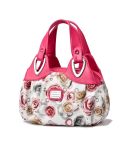722 Women Soft Leather Handbag(Rose Red Handle Rose)