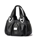722 Women Soft Leather Handbag(Black Handle Black)