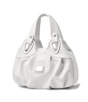 722 Women Soft Leather Handbag(White Handle White)
