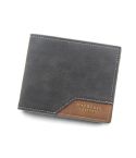 Menbense Hot Stamping Hinge Short Matte Multi-Card Large Capacity Male Wallet(D3301-5 Black)