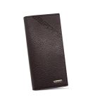 MenBense Long Fashion Embossed Magnetic Buckle Multi-Card Slot Men Wallet(Deep Brown)