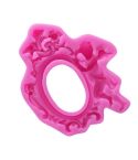 Vintage Photo Frame Angel Decorative Lace Silicone Cake Mold(Pink)
