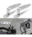 2 PCS Multifunction Motorcycle Modification Accessories Rearview Mirror Lamp Bracket(Silver)