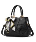 378 Three-dimensional Carved Ladies Handbag(Black)