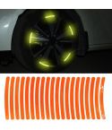 20pcs /Set Car Wheel Reflective Stickers 3D Personal Decoration Tire Warning Stickers(Orange)