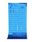 2 PCS 1x2M Square Rain Silk Door Curtain Birthday Party Background Wall Decoration(Beige Royal Blue)