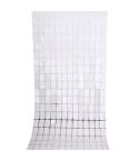 2 PCS 1x2M Square Rain Silk Door Curtain Birthday Party Background Wall Decoration(White)