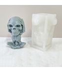 Skull Candle Silicone Mould Aromatherapy Ornament Mould(Skeleton Covering Ears)
