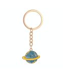 5 PCS Drip Oil Round Keychain Key Ring Bag Pendant(Blue Planet)