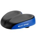 WEST BIKING Bicycle Widened And Comfortable Shock Absorbing Saddle(Black Blue)