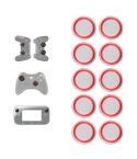 10 PCS Gamepad Silicone Luminous Button Cap Rocker Cap For PS5/PS4/PS3/ONE/360/PRO/series X/S(Transparent Red Circle)