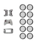 10 PCS Gamepad Silicone Luminous Button Cap Rocker Cap For PS5/PS4/PS3/ONE/360/PRO/series X/S(Transparent Black Circle)
