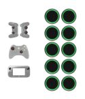 10 PCS Gamepad Silicone Luminous Button Cap Rocker Cap For PS5/PS4/PS3/ONE/360/PRO/series X/S(Black Green Circle)