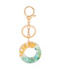 2 PCS Gold Foil Epoxy English Letter Keychain Bag Pendant(O)