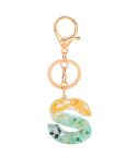 2 PCS Gold Foil Epoxy English Letter Keychain Bag Pendant(S)