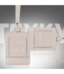 PU Leather Luggage Tag Multifunctional Suitcase Identification Tag(Grey)
