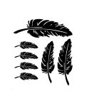 5 Sets Car 3D Feather Body Sticker Scratch Blocking Sticker(Black Feathers)