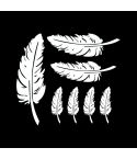 5 Sets Car 3D Feather Body Sticker Scratch Blocking Sticker(White Feathers)