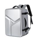 Large-capacity Waterproof Expandable Hard Shell Backpack with USB Charging Hole(161 Light Grey)