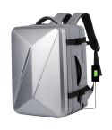 Large-capacity Waterproof Expandable Hard Shell Backpack with USB Charging Hole(162 Light Gray)