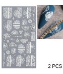 2 PCS 5D Stereoscopic Hollow Lace Nail Stickers Nail Art 3D Flower Embossed Stickers(5D-K57)