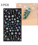 3 PCS 5D Embossed Nail Stickers Christmas Snowflake Elk Nail Stickers(5D-K122)