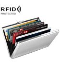 ZT-1563 RFID Anti-theft Aluminum Alloy Multi-compartment Business Card Case Card Holder(Silver)