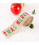 5m X 6cm Christmas Imitation Hemp  Ribbon Gift Decoration Ribbon(B Alphabet)