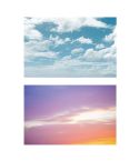 3D Double-Sided Matte Photography Background Paper(Blue Sky+Early Rosy Clouds)