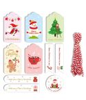 2 Packs 50pcs/set  Christmas Kraft Paper Tags Gift Wrapping Paper Labels(Series 2)